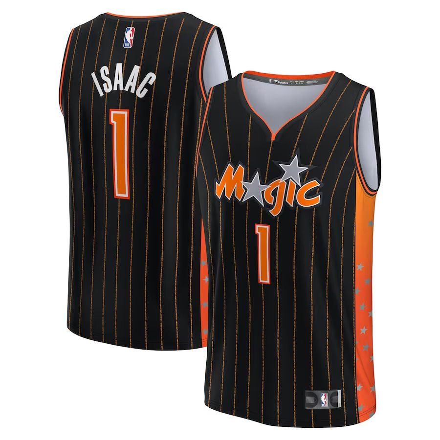 Men Orlando Magic 1 Jonathan Isaac Fanatics Branded City Edition Fast Break Replica NBA Jersey